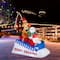 Glitzhome® 6FT Lighted Inflatable Skiing Santa, Snowman & Dog